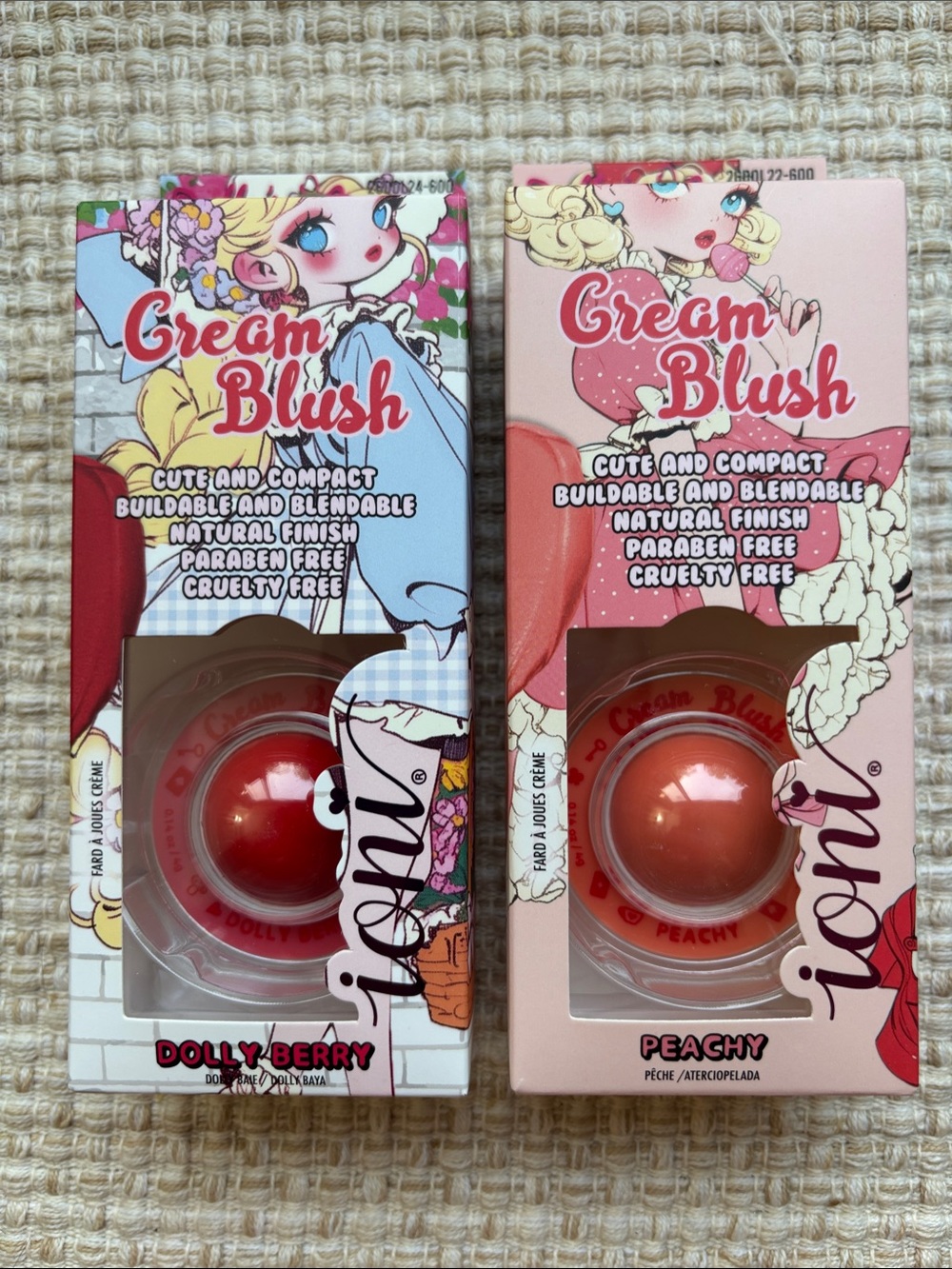 Ioni Cream Blush — Dolly Berry (Red) & Peachy (Peach) — Dual Shade Options